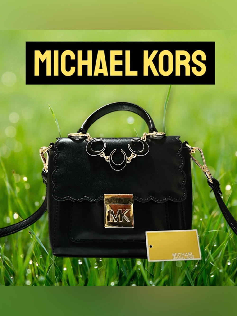 Rare Y2K Michael Kors small crossbody bag Black Leather Satchel - Picture 5 of 17